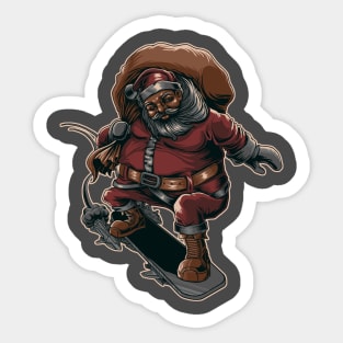 Flying board santa Sticker